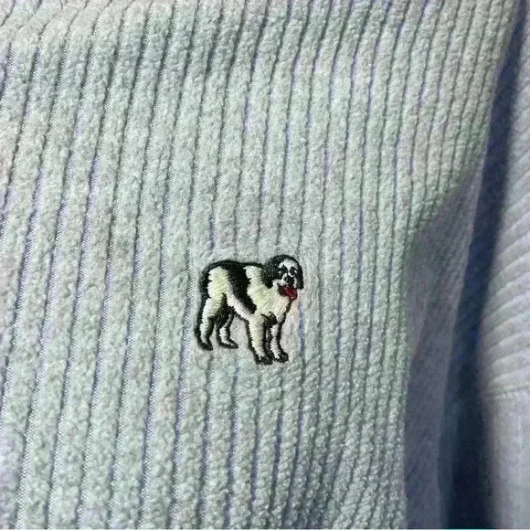 Men’s Polar Dogs Blue Ribbed Quarter Zip Pullover - Size L - Picture 3 of 8